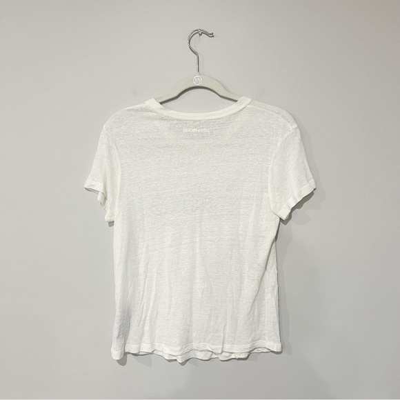 Zadig and Voltaire Amour Azedi Jormi Strass Linen T-Shirt - Picture 6 of 6